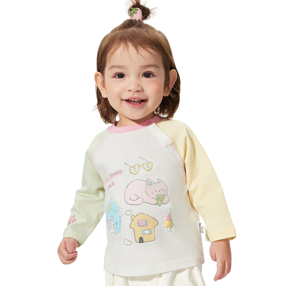 Girls Cute Print Long Sleeve Shirt- Beekee
