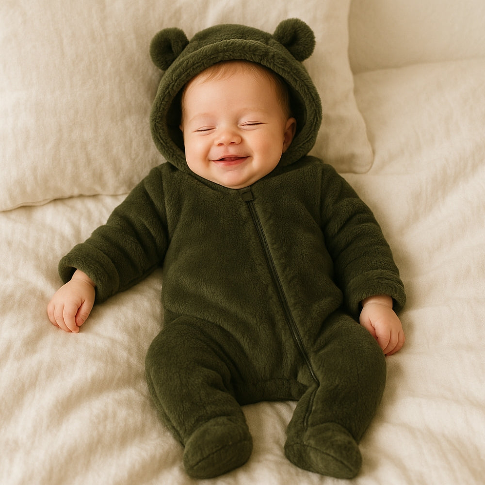 Warm Bear Hood Baby Overall Snowsuit
