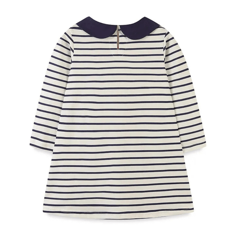 Sweetheart Striped Girls Long Sleeve Dress - Beekee