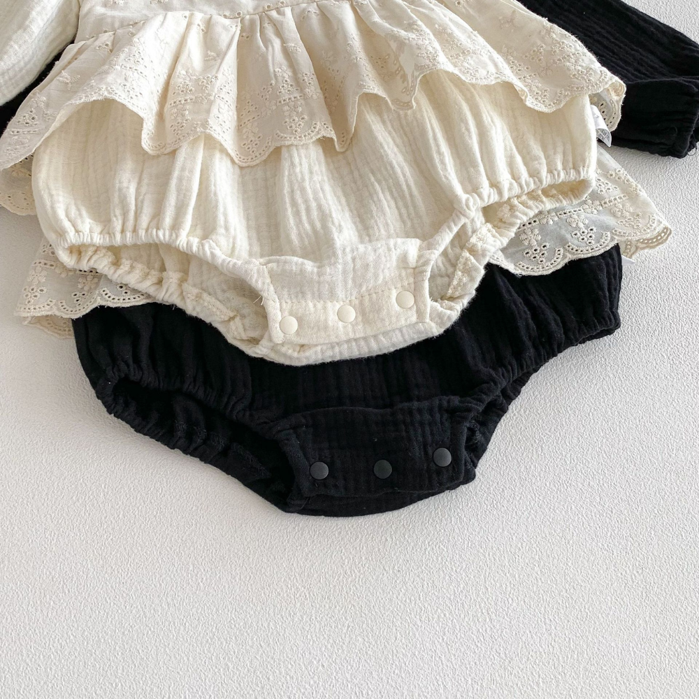 Little Lady Lace Layered Baby Romper-Beekee