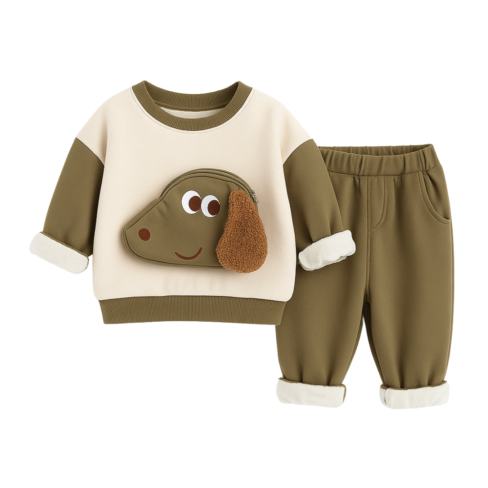 3D Animal Face Sweatshirt and Jogger Set - Beekee