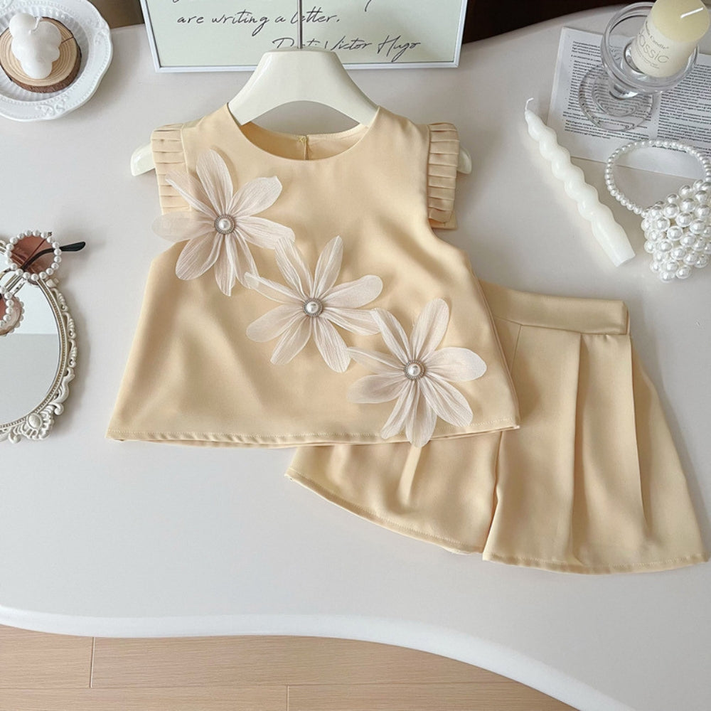 3D Flower Top and Shorts Set - Beekee