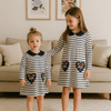 Sweetheart Striped Girls Long Sleeve Dress - Beekee