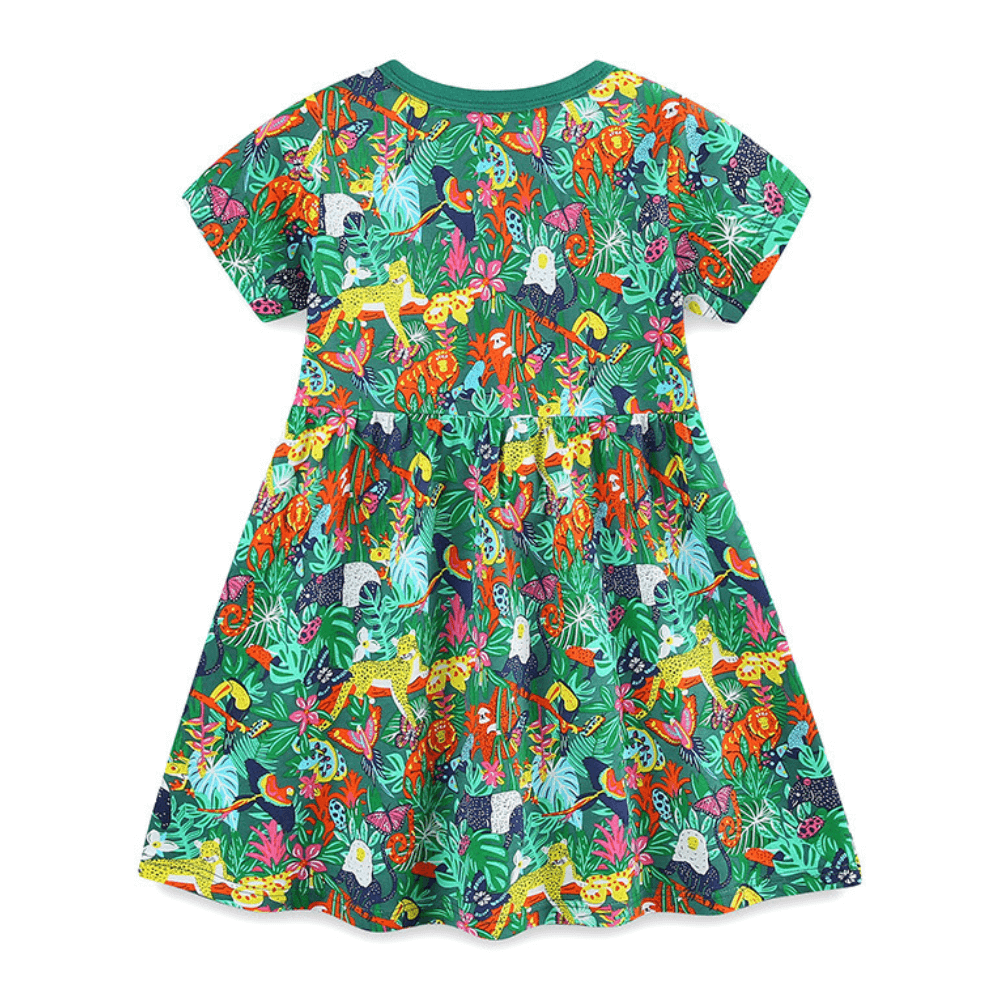 Tropical Safari Animal Print Girls Dress - Beekee