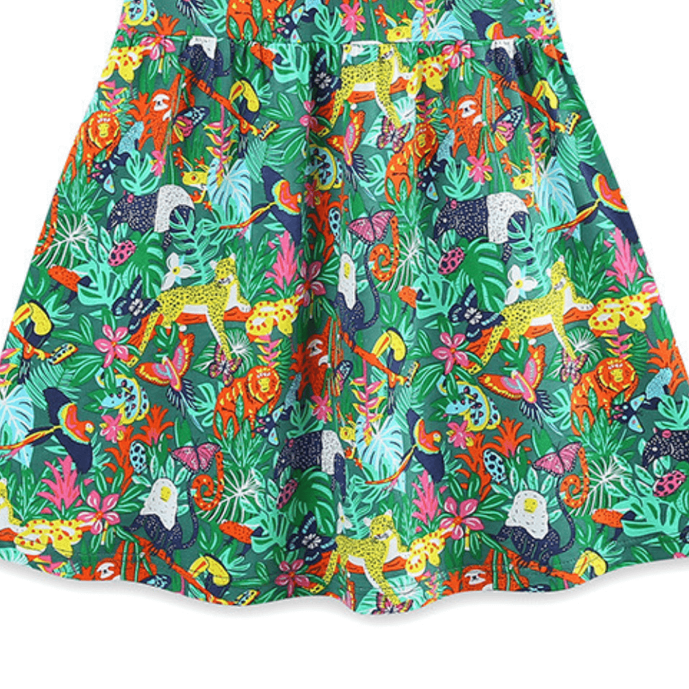 Tropical Safari Animal Print Girls Dress - Beekee