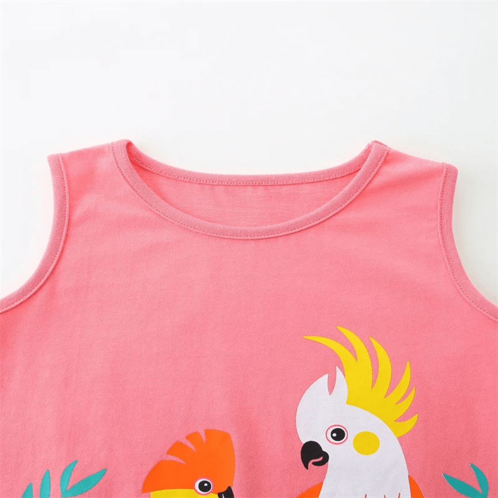 Charming Cockatoo Garden Girls Summer Dress - Beekee