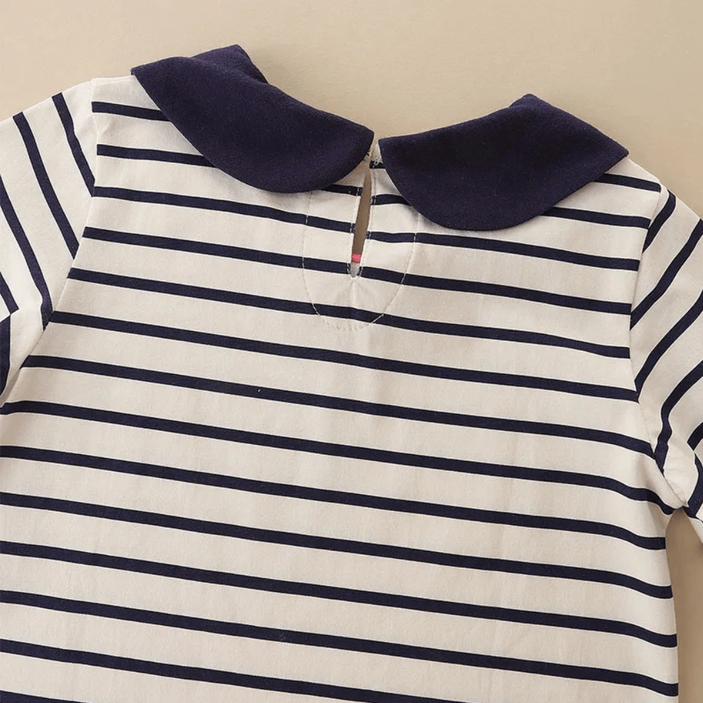 Sweetheart Striped Girls Long Sleeve Dress - Beekee