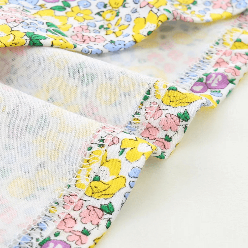 Girls Bunny & Chick Floral Long Sleeve Dress - Beekee