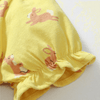 Sweet Bunny Print Girls Dress With Puff Sleeves - Beekee