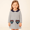 Sweetheart Striped Girls Long Sleeve Dress - Beekee