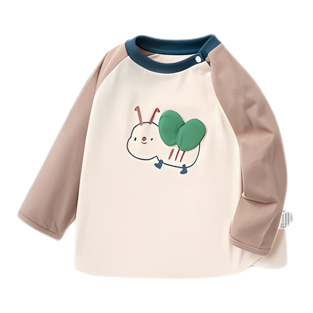 Kids Cute 3D Bug Patch Detail Long Sleeve Shirt- Beekee