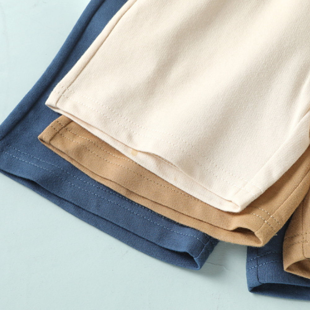 Embroidered Bear Cotton Shorts-Beekee