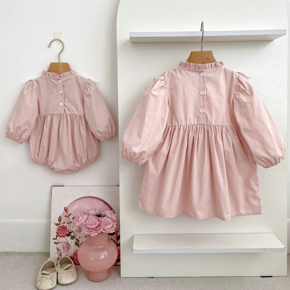 Darling Daisy Lace Baby Dress & Romper Set-Beekee