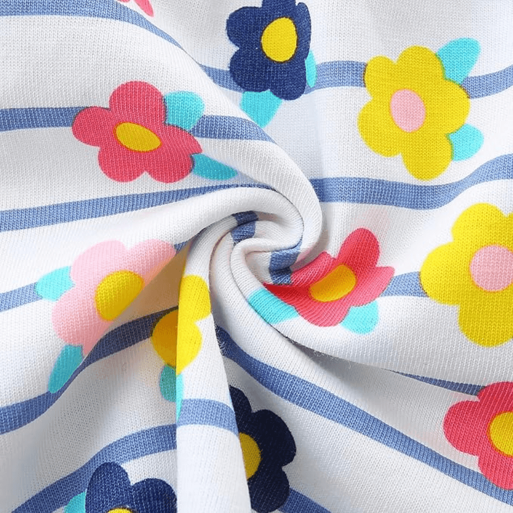 Sunny Flower Ruffle Top & Striped Shorts Set - Beekee