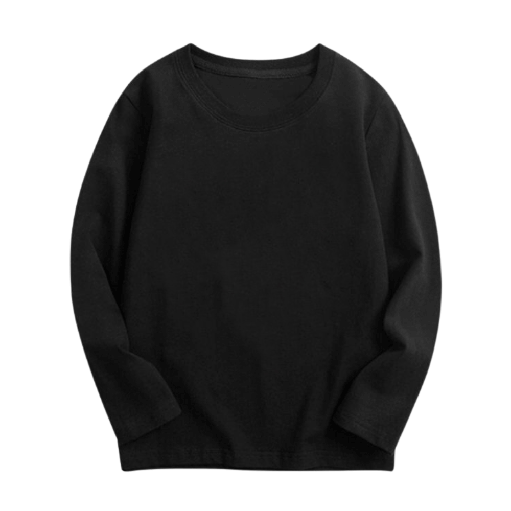 Kids Cotton Long Sleeve Crewneck Shirt- Beekee