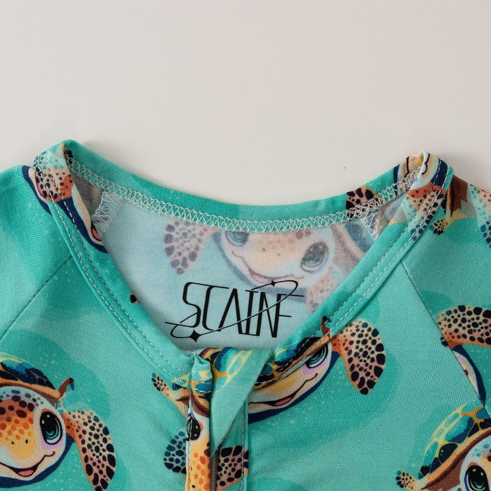 Adorable Sea Turtle Baby Summer Romper - Beekee