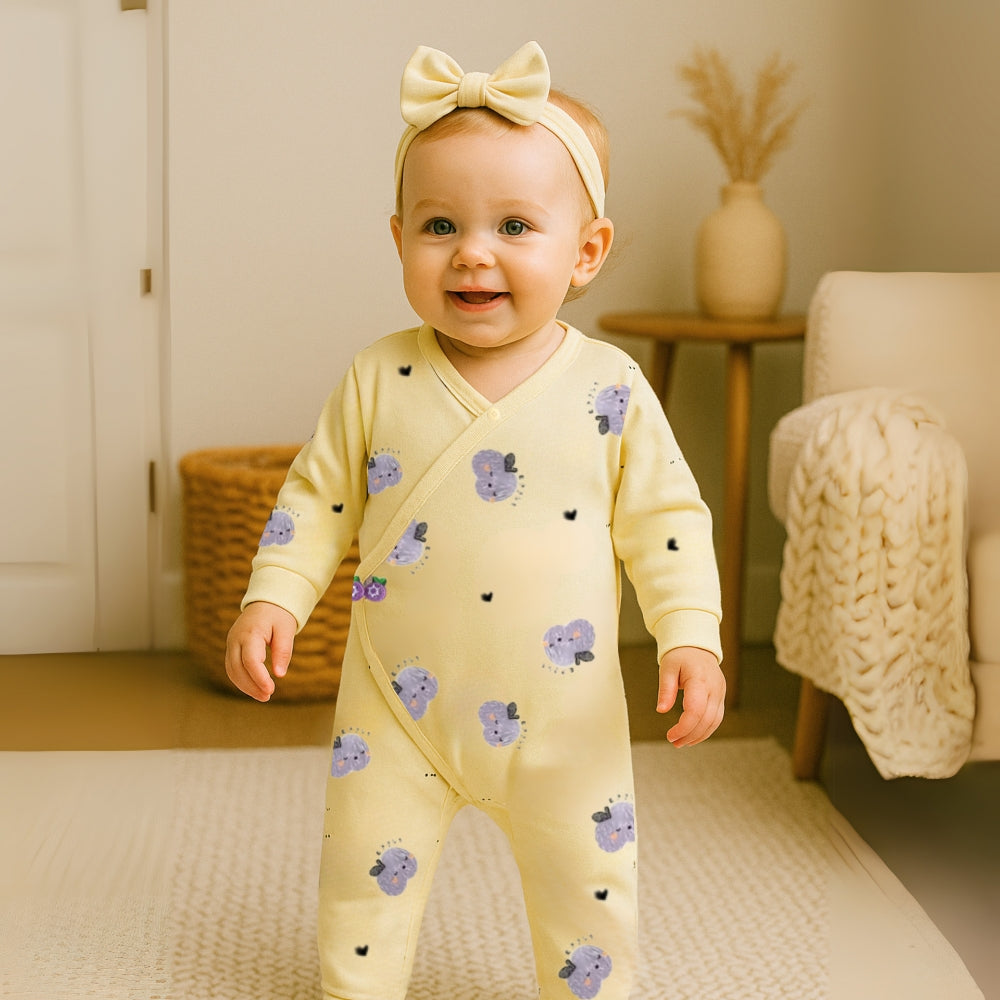 Adorable Cartoon Print Baby Jumpsuit - Beekee