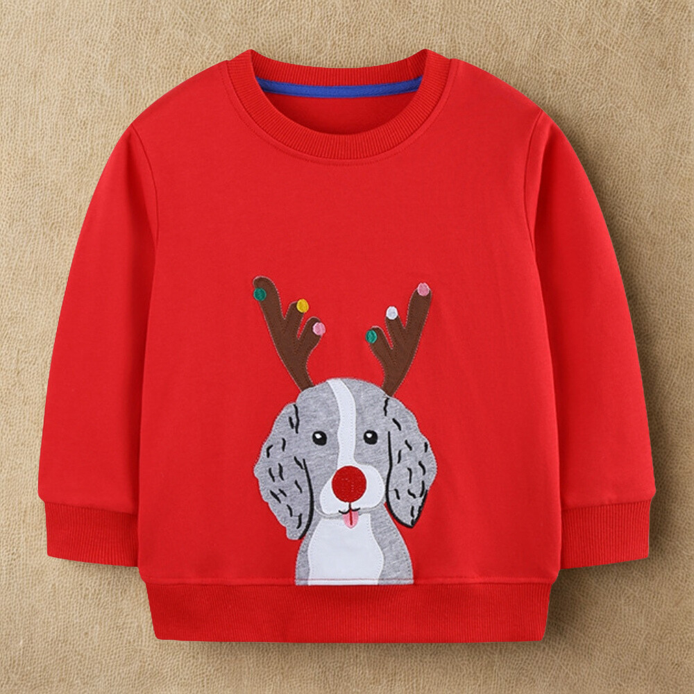 Adorable Puppy Reindeer Christmas Sweatshirt - Beekee