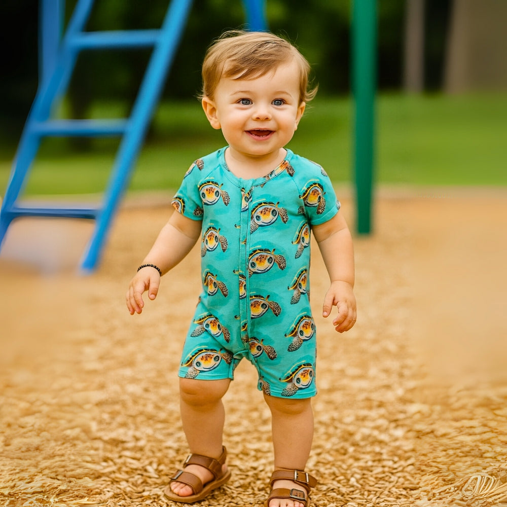 Adorable Sea Turtle Baby Summer Romper - Beekee