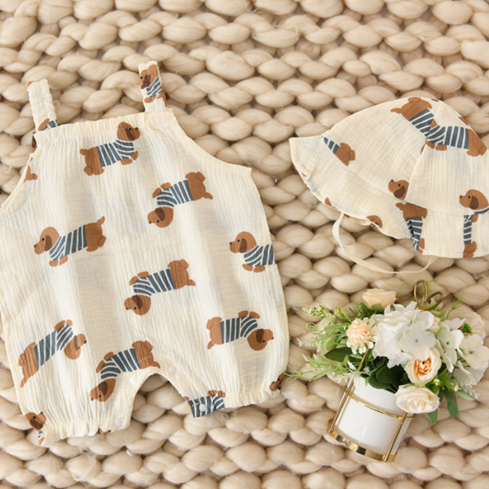 Animal and Fruit Prints Sleeveless Baby Romper - Beekee