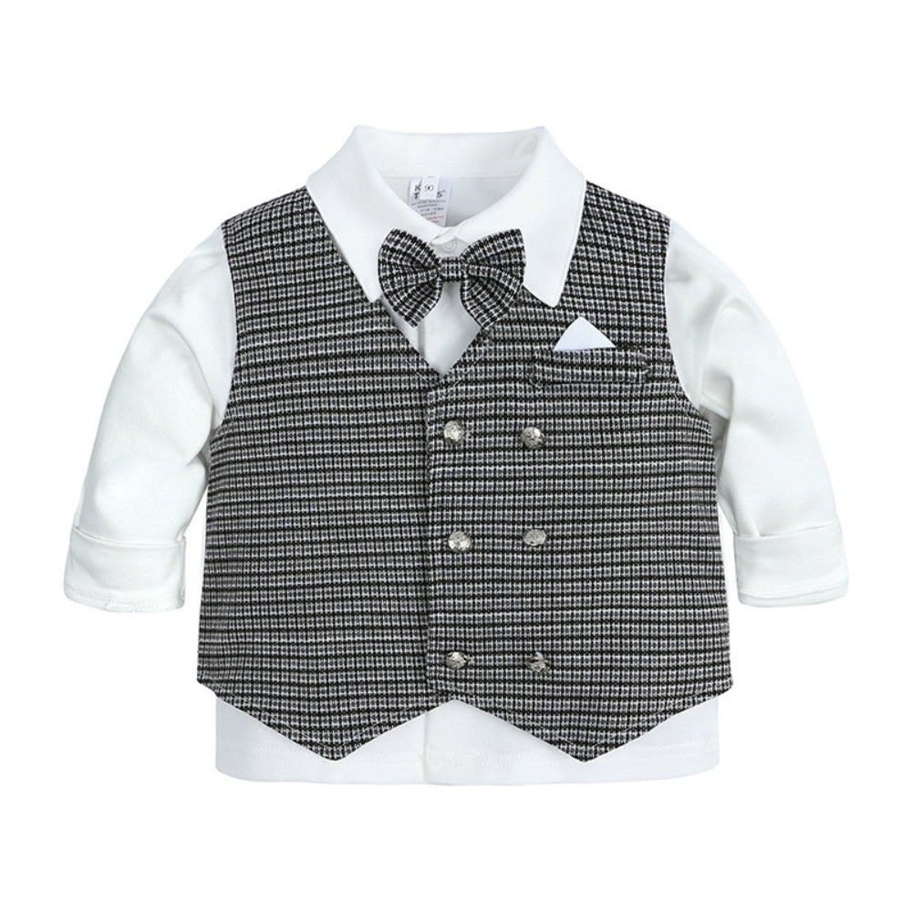 Baby Gentleman Bow Tie Vest & Pants Set - Beekee