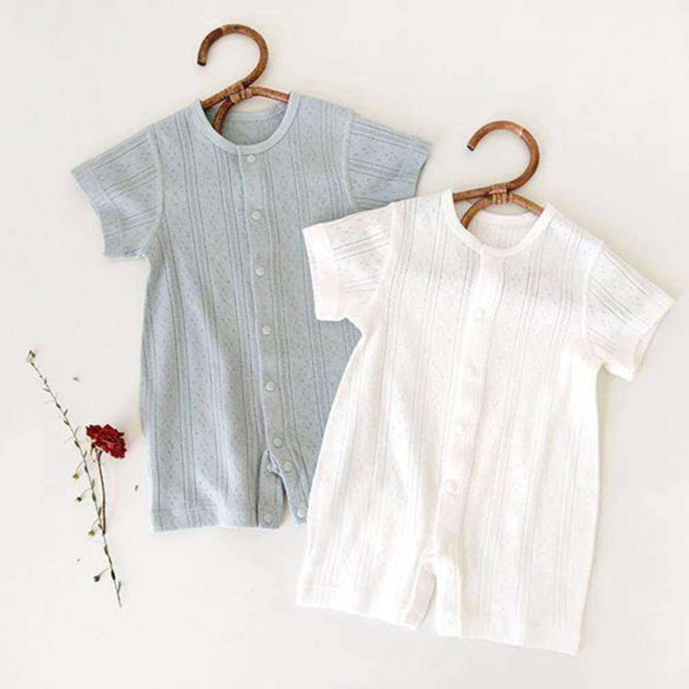 Baby Cotton Mesh Short Sleeve Romper - Beekee