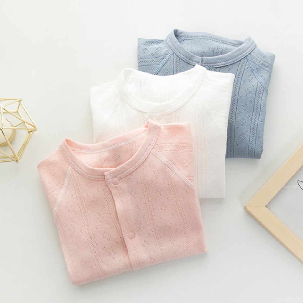Baby Cotton Mesh Short Sleeve Romper - Beekee