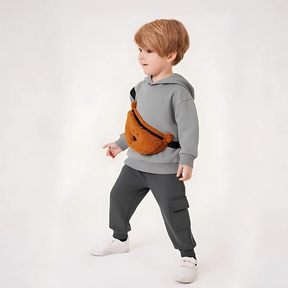 Bear Pocket Hoodie and Jogger Set - Beekee