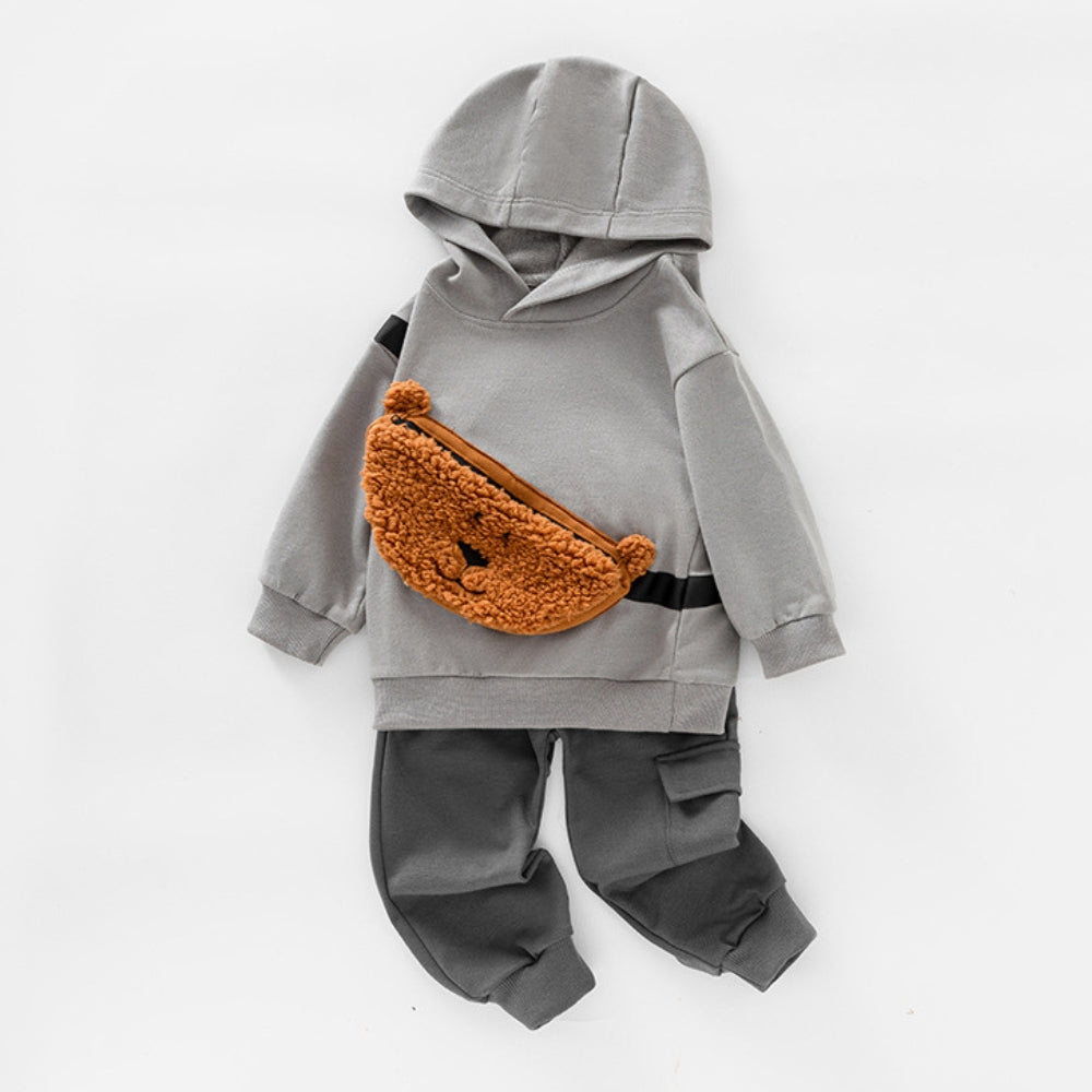 Bear Pocket Hoodie and Jogger Set - Beekee