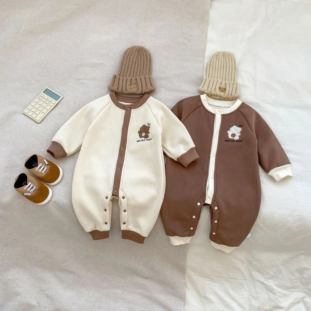Bear Print Baby Jumpsuit - Beekee