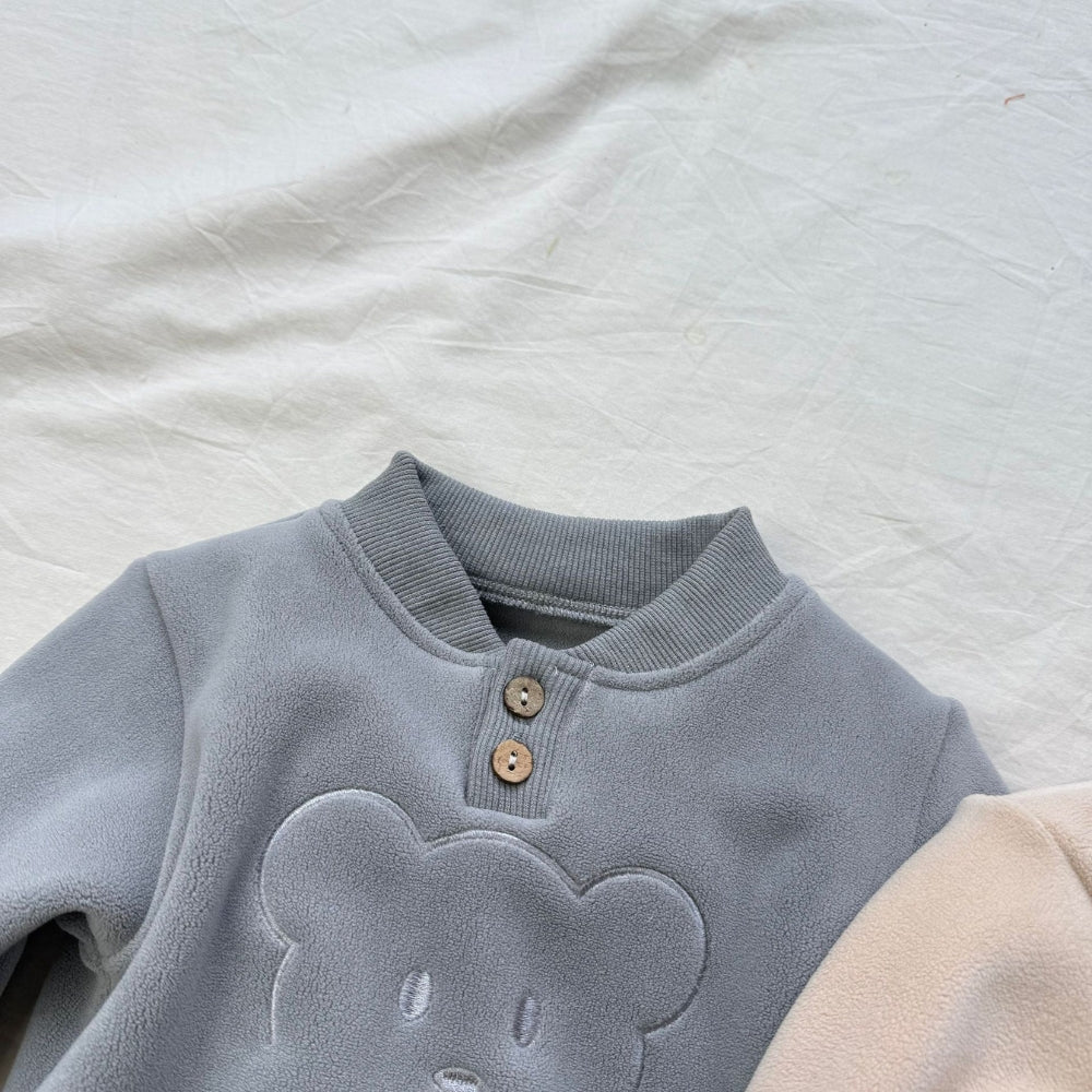 Bear Print Sweatshirt and Jogger Set - Beekee