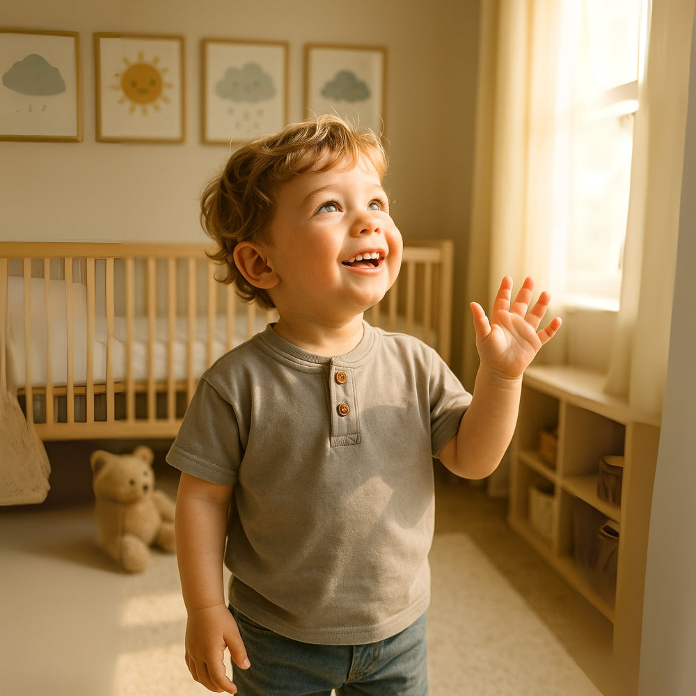 Boys Cotton Henley Shirt - Beekee