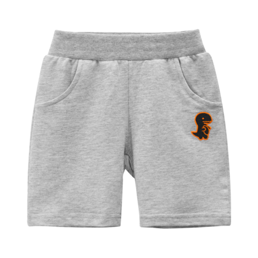 Boys Dinosaur Embroidered Cotton Shorts - Beekee