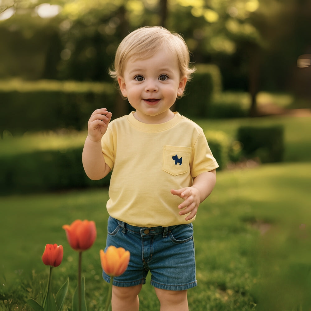 Boys Dog Patch Pocket T-Shirt - Beekee