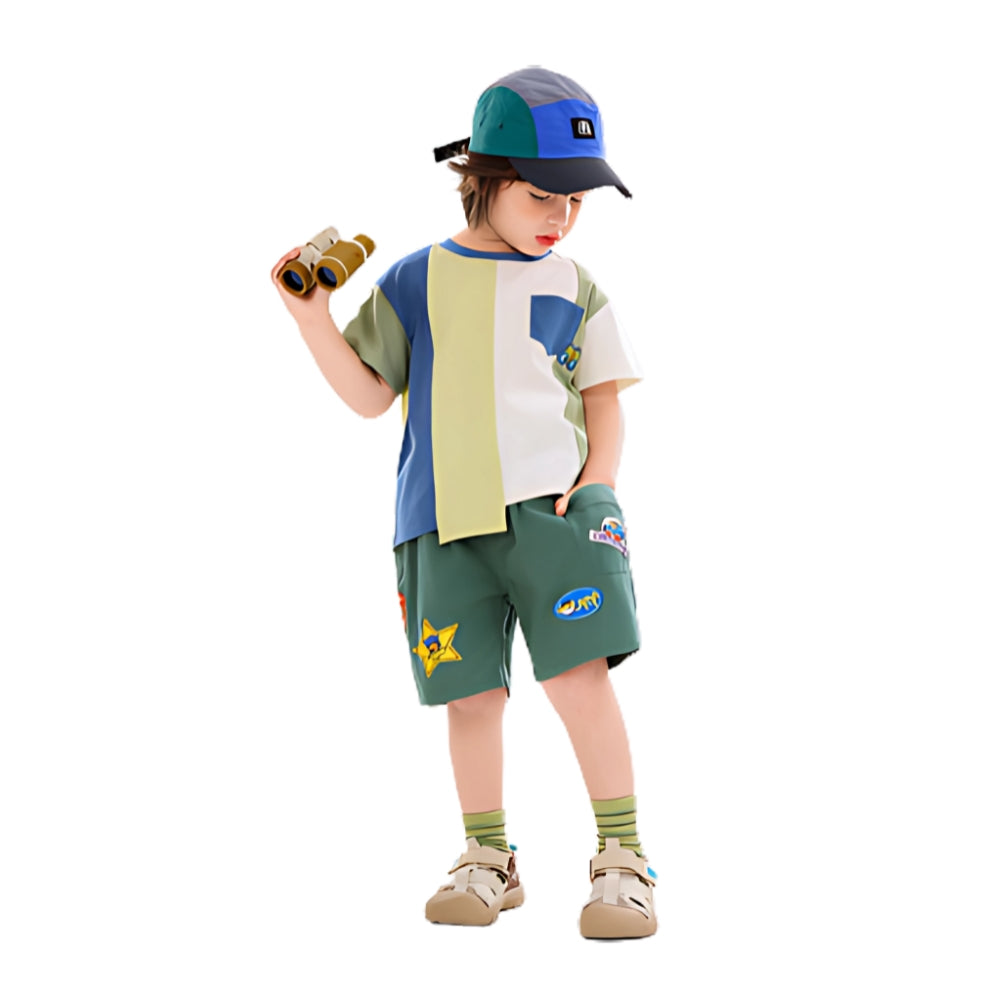Boys Patch Detail Cargo Shorts - Beekee