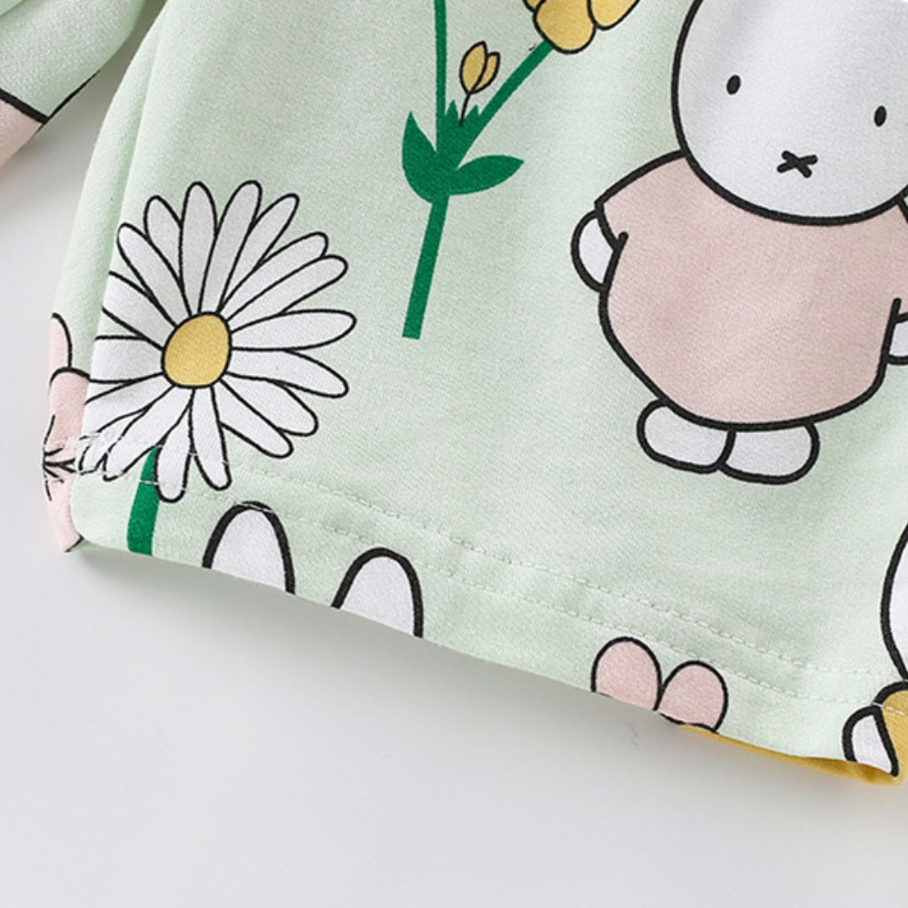Bunny Print Cotton Pajama Set - Beekee