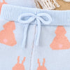 Bunny Print Knitted Girls Top and Shorts Set - Beekee
