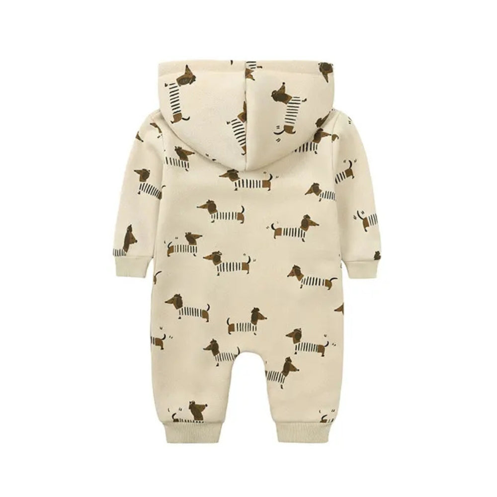 Cartoon Hooded Zipper Closure Jumpsuit - Beekee