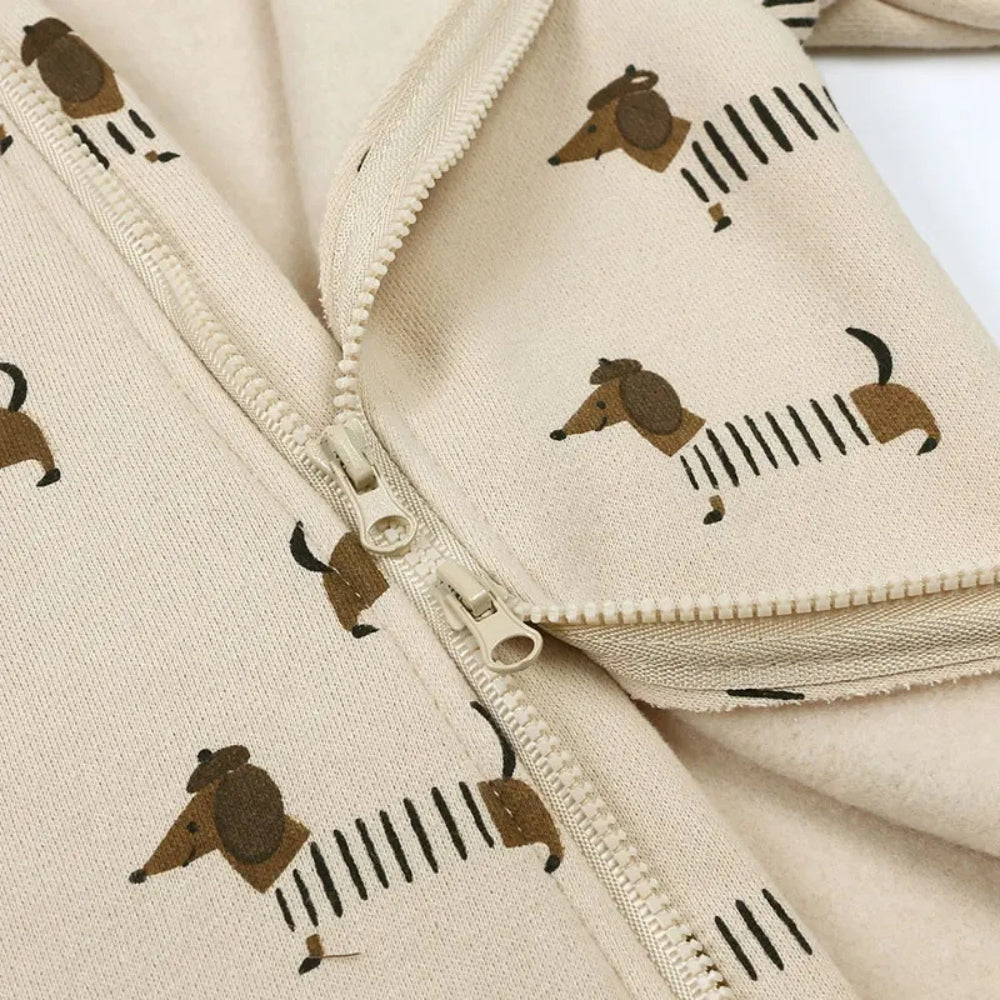Cartoon Hooded Zipper Closure Jumpsuit - Beekee