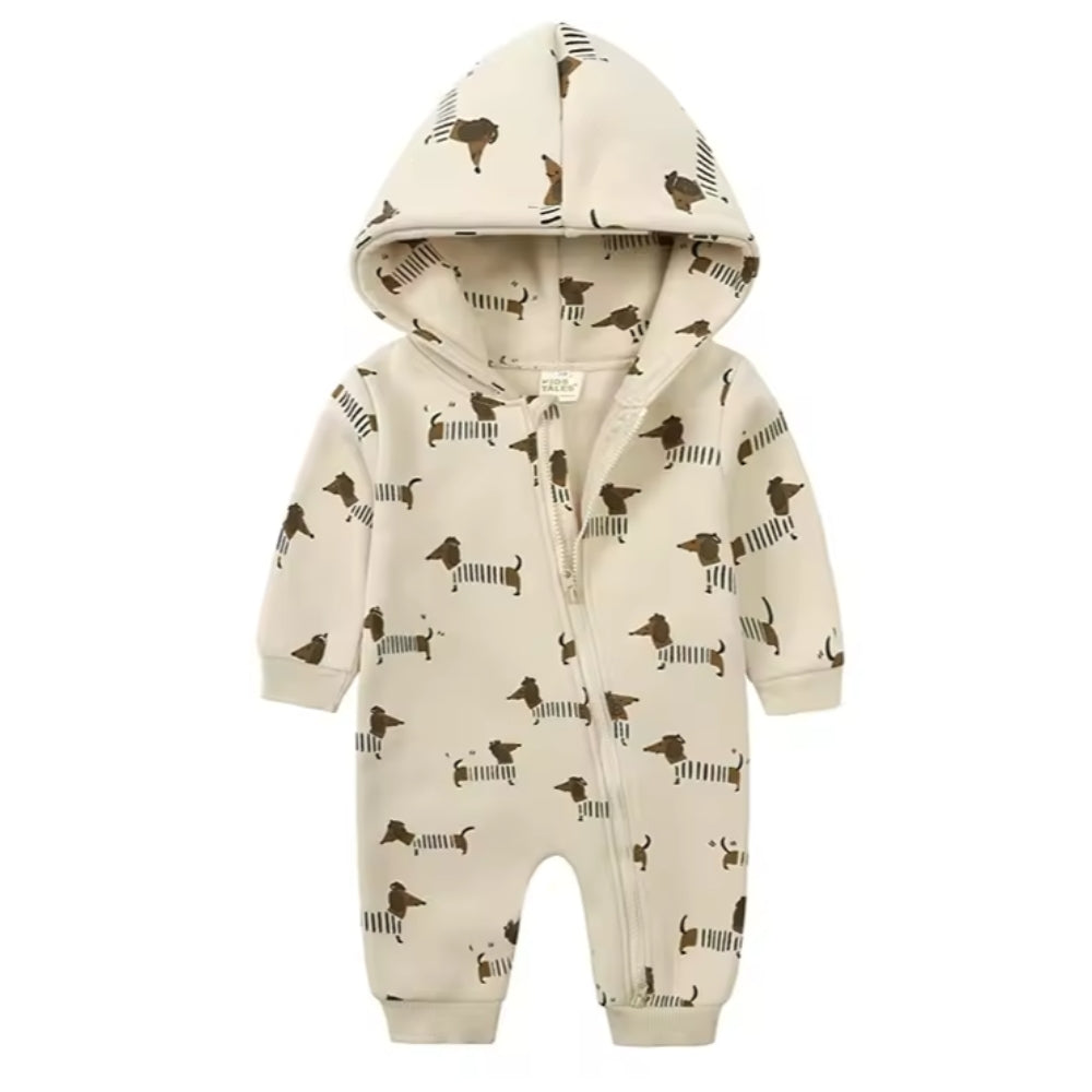 Cartoon Hooded Zipper Closure Jumpsuit - Beekee