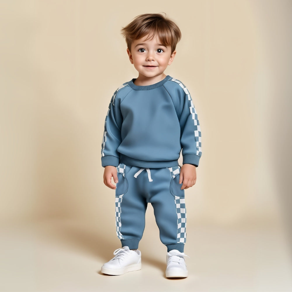 Checkerboard Matching Sweat Set - Beekee