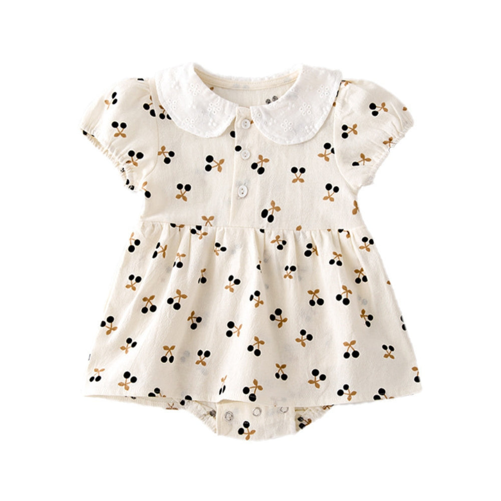 Cherry Print Girl Romper Dress - Beekee