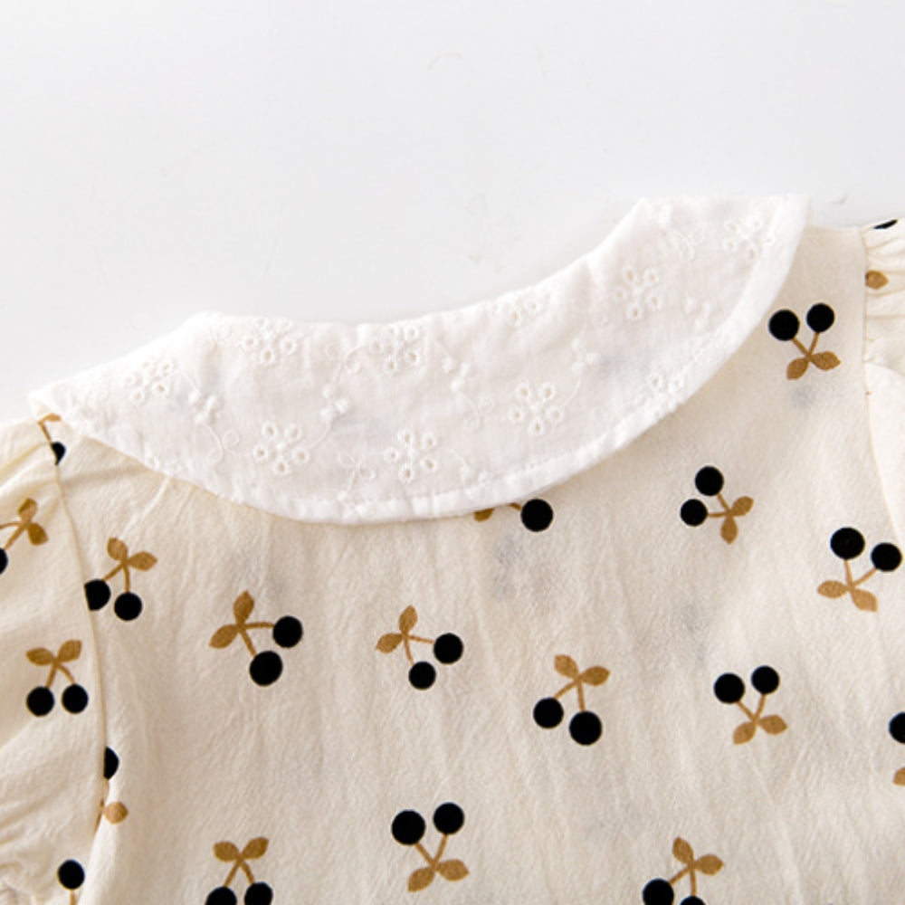 Cherry Print Girl Romper Dress - Beekee