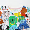 Colorful Puppy Print Girls Dress - Beekee