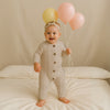 Cozy Cable Knit Button-Up Romper - Beekee