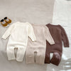 Cozy Cable Knit Button-Up Romper - Beekee