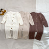 Cozy Cable Knit Button-Up Romper - Beekee