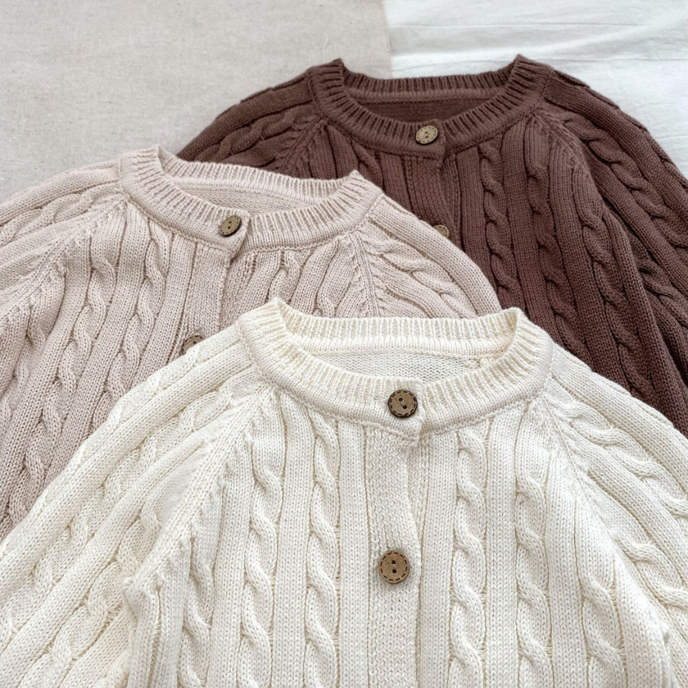 Cozy Cable Knit Button-Up Romper - Beekee