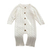Cozy Cable Knit Button-Up Romper - Beekee