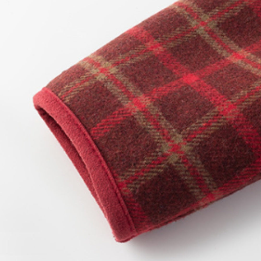 Cozy Red Plaid Baby Coat - Beekee